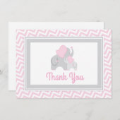 Elephant Baby shower Hartelijk dank voor uw kaart  (Voorkant / Achterkant)