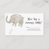 Elephant - baby shower hoe groot is de buik van ma informatiekaartje (Voorkant)