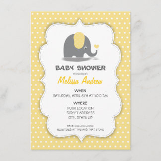 Elephant baby shower invitation