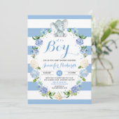 Elephant Baby shower Invitation Baby shower garçon (Debout devant)