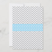 Elephant Baby shower Invitation Blue en Grey Kaart (Achterkant)