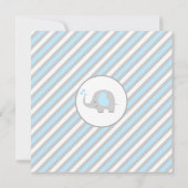 Elephant Baby shower Invitation Boy - Blue & Grey Kaart (Achterkant)