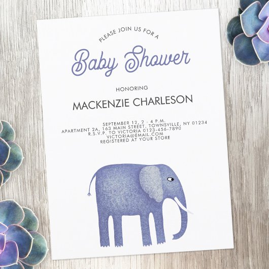 Elephant Baby shower Invitation Briefkaart