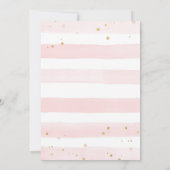 Elephant Baby shower Invitation fille, Safari rose (Dos)