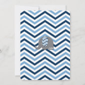 Elephant Baby shower Invitation Garçon Blue Chevro (Dos)