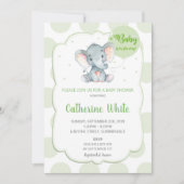 Elephant Baby shower Invitation Gender Neutral Kaart (Voorkant)