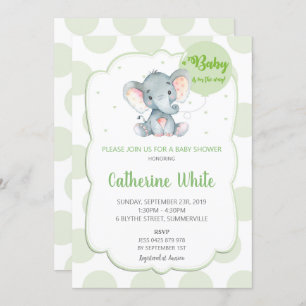 Elephant Baby shower Invitation Gender Neutral Kaart