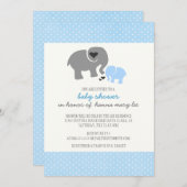Elephant Baby shower Invitation Kaart (Voorkant / Achterkant)