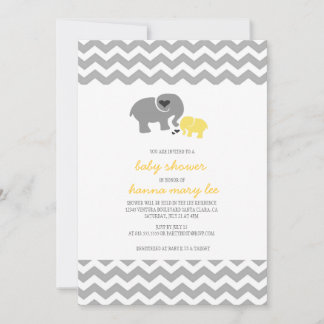 Elephant Baby shower Invitation Kaart