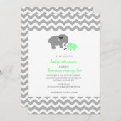 Elephant Baby shower Invitation Kaart (Voorkant / Achterkant)