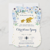 Elephant Baby shower Invitation Kaart (Voorkant)