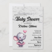 Elephant Baby shower Invitation Kaart (Voorkant)