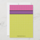 Elephant Baby shower Invitation Paars Polka Dot. Kaart (Achterkant)