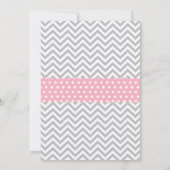 Elephant Baby shower Invitation Pink and Grey Kaart (Achterkant)