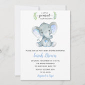 Elephant Baby Shower Invitations Garçon Petit Arac (Devant)