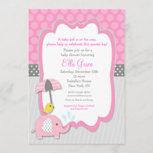 Elephant Baby Shower Invitting boy Kaart