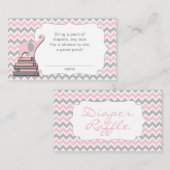 Elephant Baby shower luier loterij tickets roze Informatiekaartje (Voorkant / Achterkant)