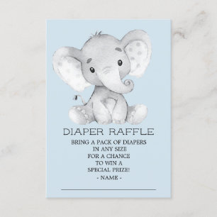 Elephant Baby shower Luier Raffle Ticket Informatiekaartje