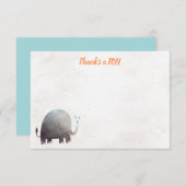 Elephant Baby shower Merci Cartes de notes (Devant / Derrière)