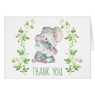 Elephant Baby shower Party Merci Carte de note