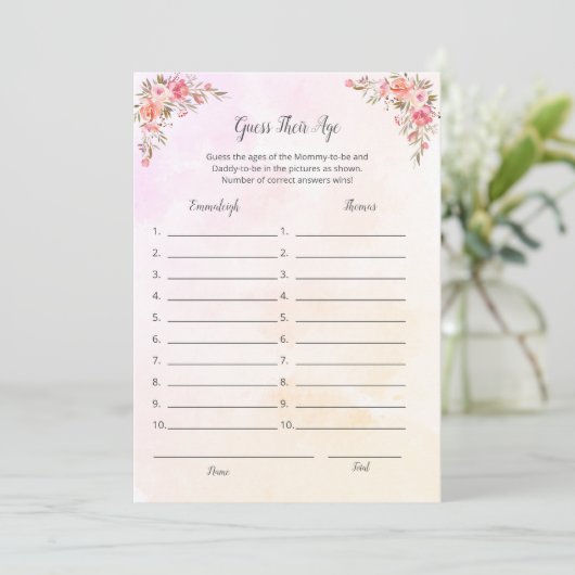 Elephant Baby shower raadt hun Kaart van het Leeft (Staand voorkant)