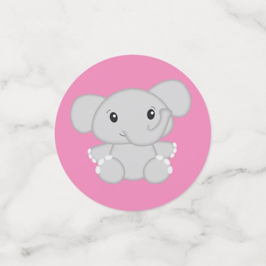 Elephant Baby shower Roze Safari Meisje Confetti (Kleine voorkant)