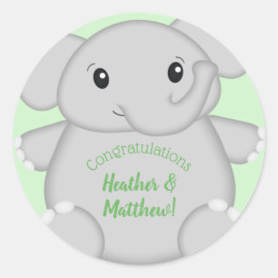 Elephant Baby shower Safari Ronde Sticker