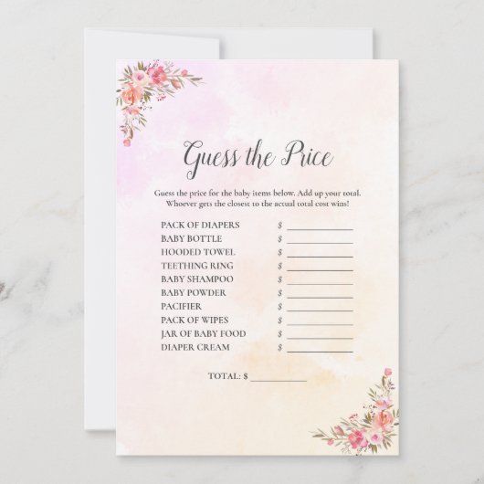 Elephant Baby shower schat prijs Kaart (Voorkant)