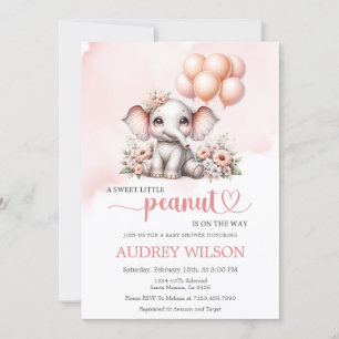 Elephant Baby shower Sweet Little Peanut Kaart