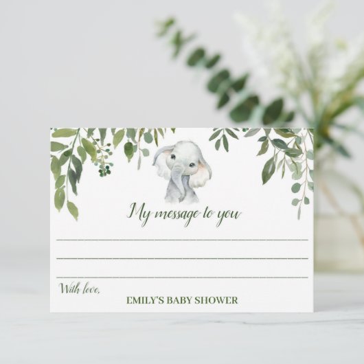 Elephant Baby shower Time Capsule Cards Informatiekaartje (Staand voorkant)