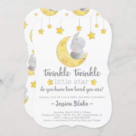Elephant Baby shower "Twinkle Twinkle Little Star" Kaart