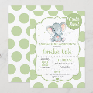 Elephant Baby shower Uitnodiging Genderonderzoek
