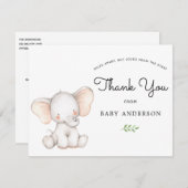 Elephant Baby shower via Mail Hartelijk dank (Voorkant / Achterkant)