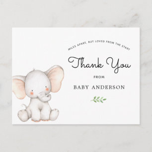 Elephant Baby shower via Mail Hartelijk dank Briefkaart