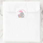Elephant-baby shower vierkante sticker (Tas)