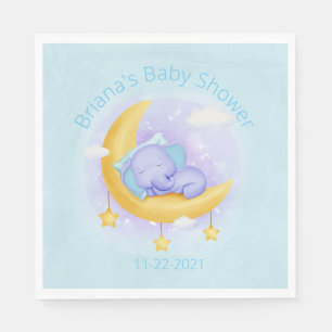 Elephant Baby shower voor een jongen in blauw Servet