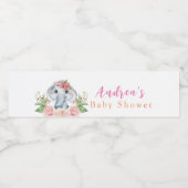 Elephant Baby shower Water Fles Etiket (Enkel label)