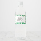 Elephant Baby shower Water Fleslabels Waterfles Etiket (Voorkant)