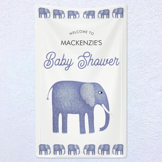 Elephant Baby shower Welkom Spandoek