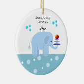 Elephant Baby's Eerste Kerstmis Keramisch Ornament (Rechts)