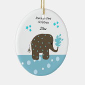 Elephant Baby's Eerste Kerstmis Keramisch Ornament (Rechts)