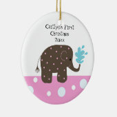 Elephant Baby's Eerste Kerstmis Keramisch Ornament (Rechts)