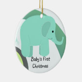 Elephant Baby's Frist Kerstmis Keramisch Ornament (Rechts)