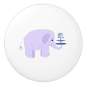 Elephant Balancing Act Keramische Knop (Voorkant)