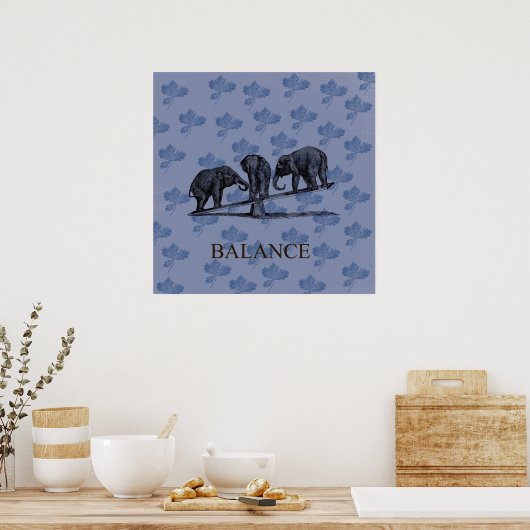 Elephant-balans Poster (Keuken)