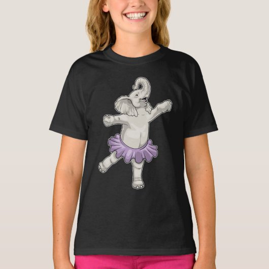 Elephant Ballerina Ballet Dans T-shirt (Voorkant)