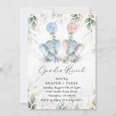 Eléphant Ballons Genre Reveillez Invitation (Devant)