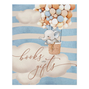 Elephant Balloon Baby Boeken en Gifts Poster Perfect Poster
