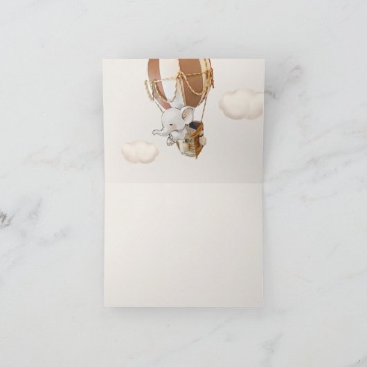 Elephant Balloon Baby shower Dank u Bedankkaart (Binnen)