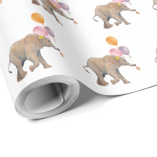 Elephant balloons XL gift wrap Cadeaupapier (Rol Hoek)
